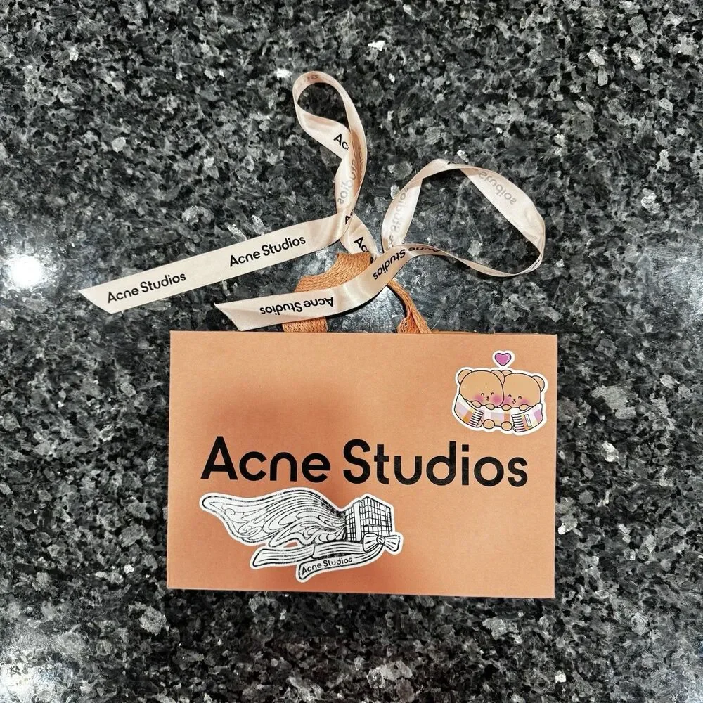 3 Acne Studios Pink Shopping Ribbon Empty Gift Bags 12 x 8 x 4